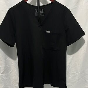 Figs Women’s Black Short Sleeve V-Neck Tee